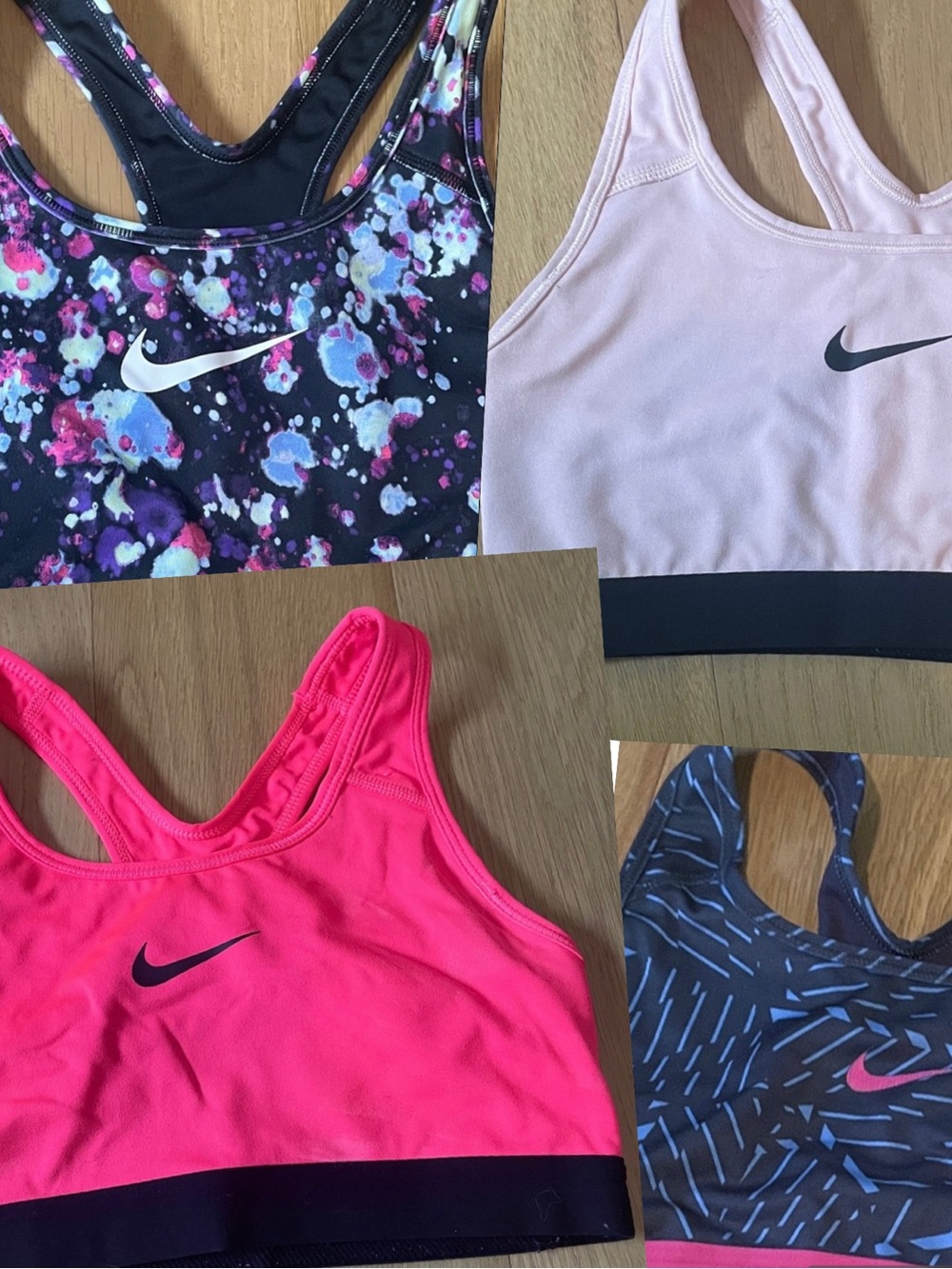 LOT of 4 Nike Women’s assorted sports bras size small no padding